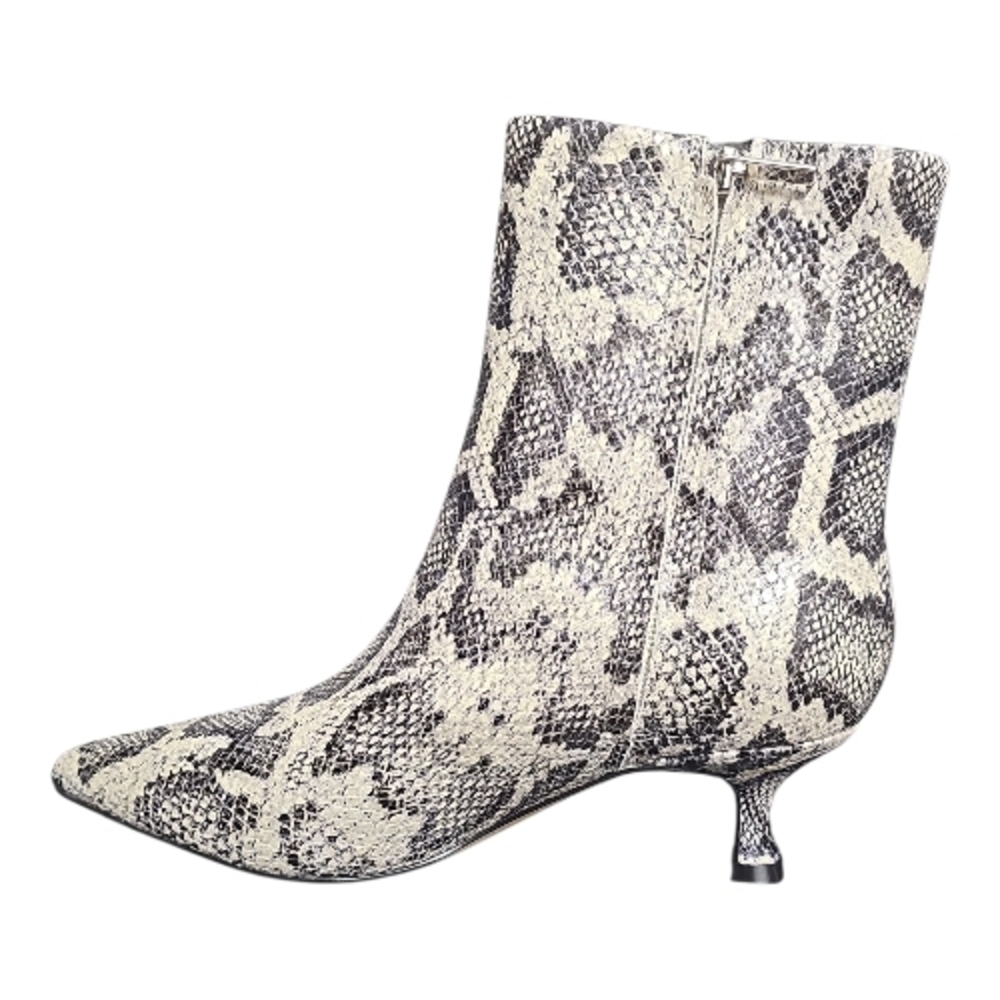 Marc‎ Fisher LTD Iggy2 Leather Snakeskin Pattern Kitten Heel Ankle Boots NEW